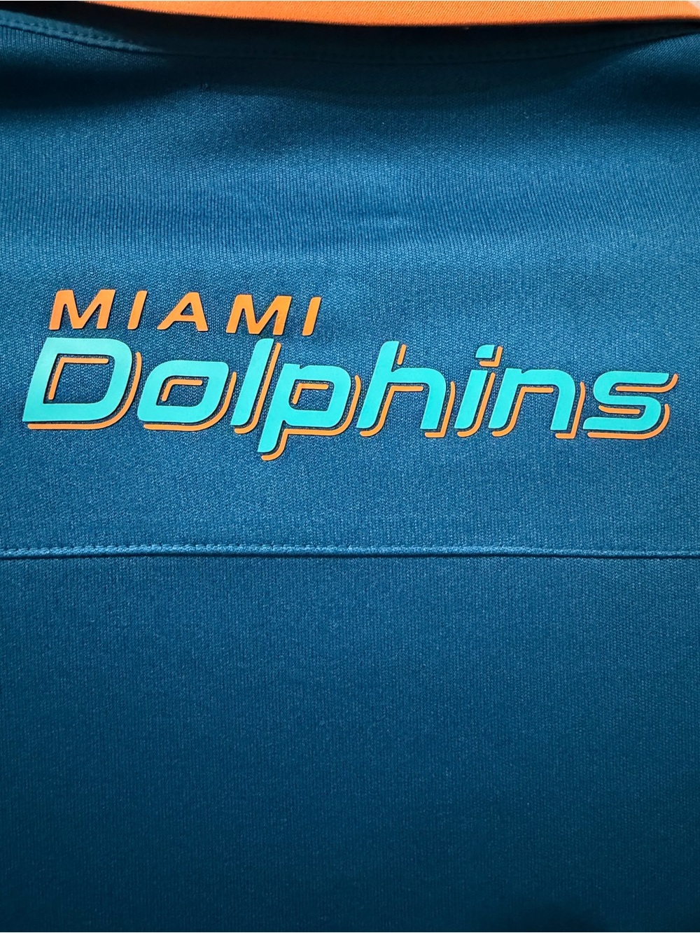 Nike Miami Dolphins Polo Shirt Size XL Aqua Orange Logo Dri-Fit NFL On Field - Picture 6 of 15